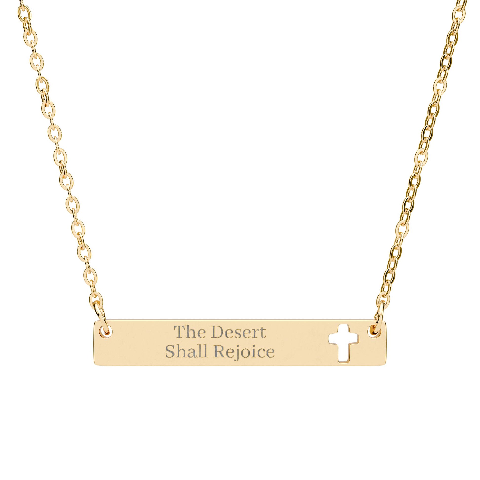 The Desert Shall Rejoice Text Necklace